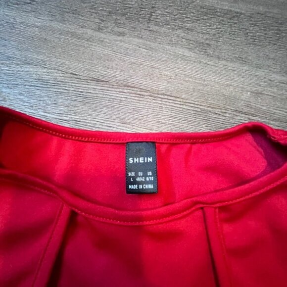 SHEIN red peplum top size large - Picture 3 of 5